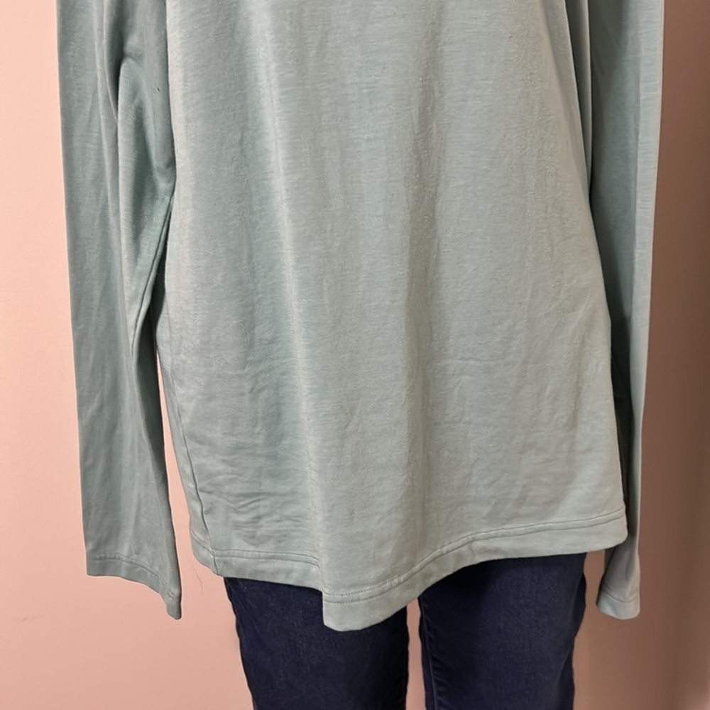 OUTDOOR VOICES Mens SUNDAY LONG SLEEVE SHIRT T-shirt Top Green Blue Sz M - Picture 3 of 8